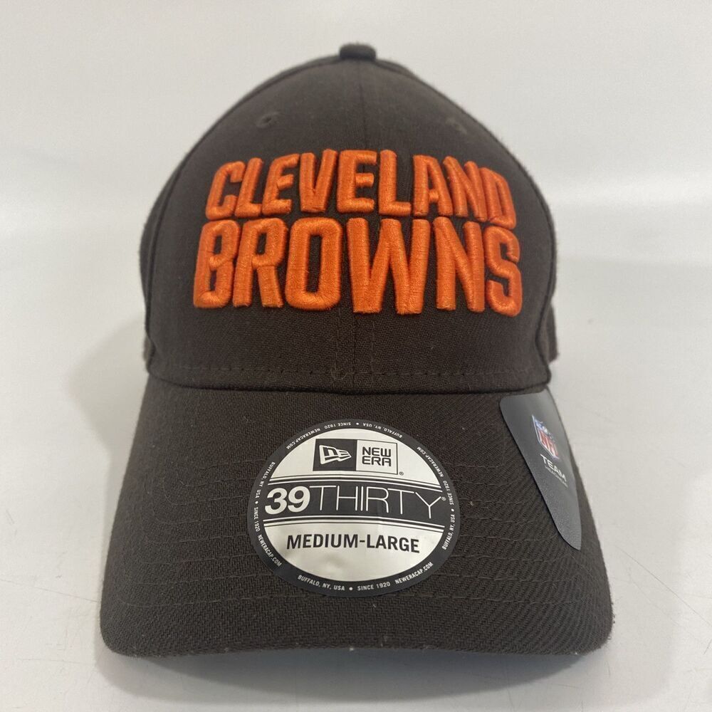 New Era 39Thirty Hat Cap Cleveland Browns Embroidered Medium Large M/L Fitted